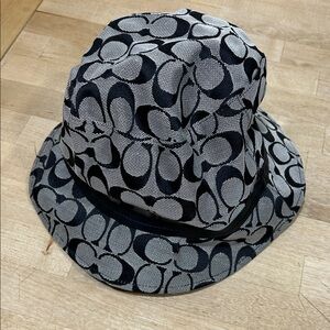 Coach Size S Monogram Black and Gray Bucket Hat